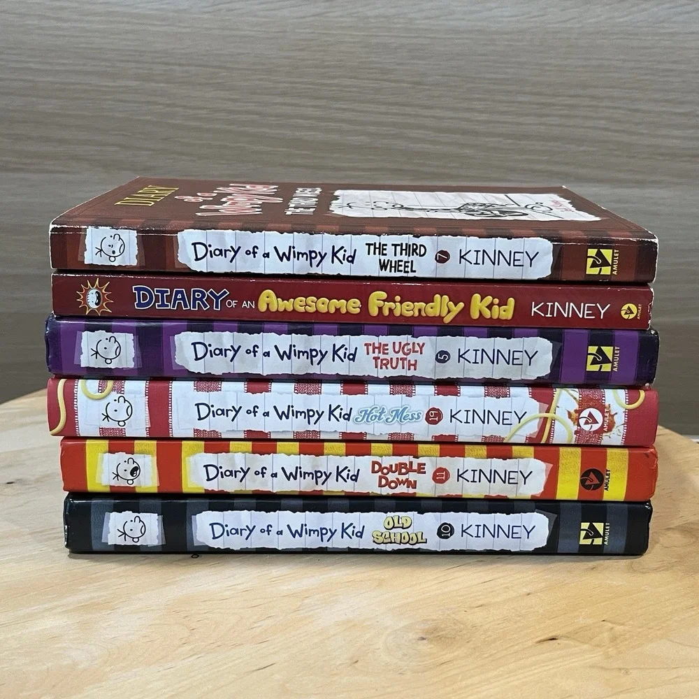 Diary of a Wimpy Kid 6 Book Lot by Jeff Kinney Mixed Hardcovers Hot Mess